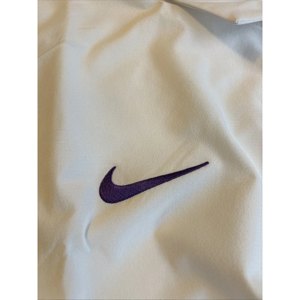 NIKE Tour Dri-Fit Men's Golf Polo Performance White Purple Swoosh‎ Men's XL